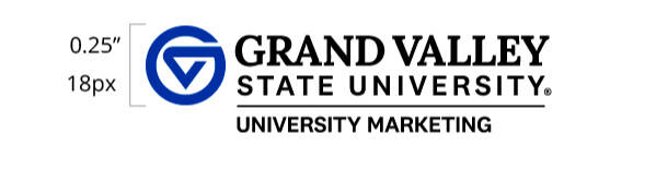 Tertiary logo with the height of the logomark called out